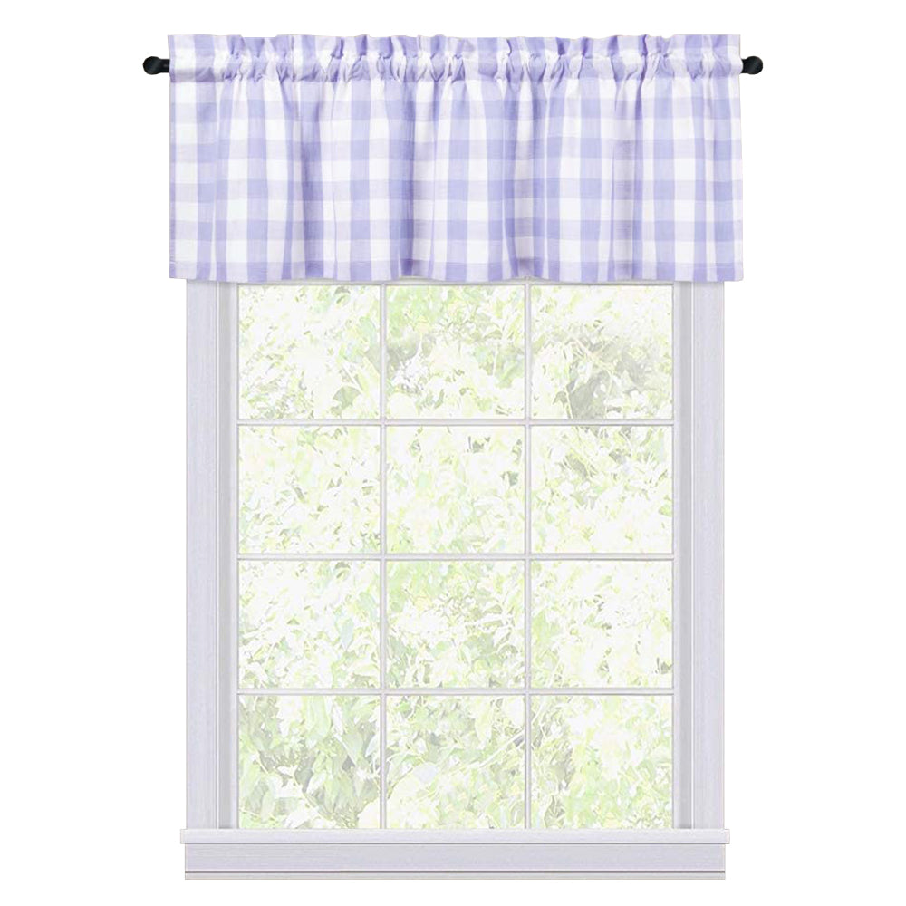 Buffalo Plaid Valance Curtains for Kitchen