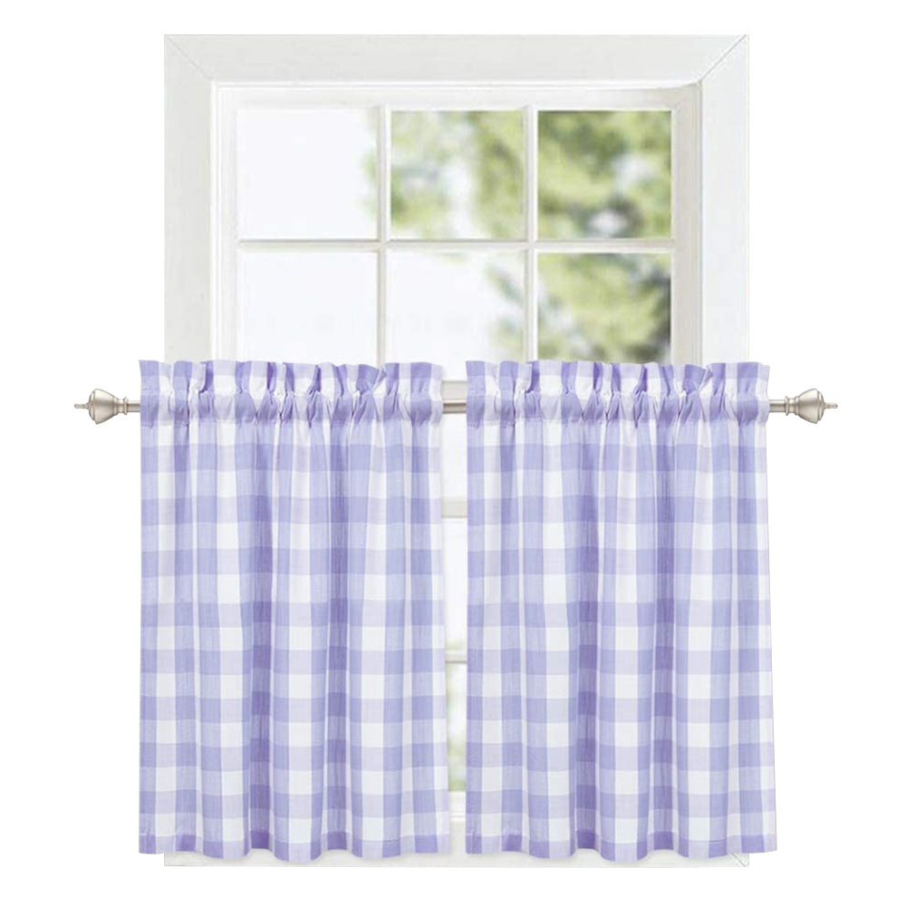 Buffalo Plaid Valance Curtains for Kitchen