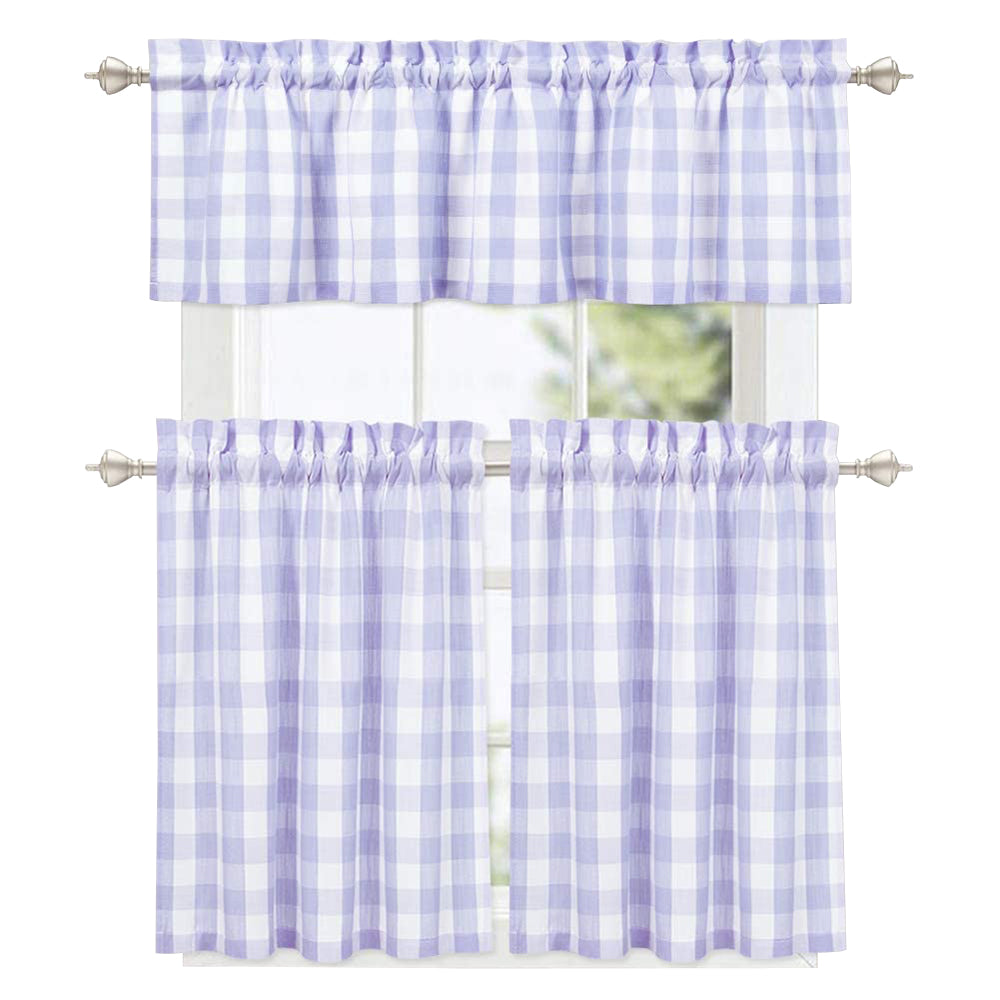 Buffalo Plaid Valance Curtains for Kitchen