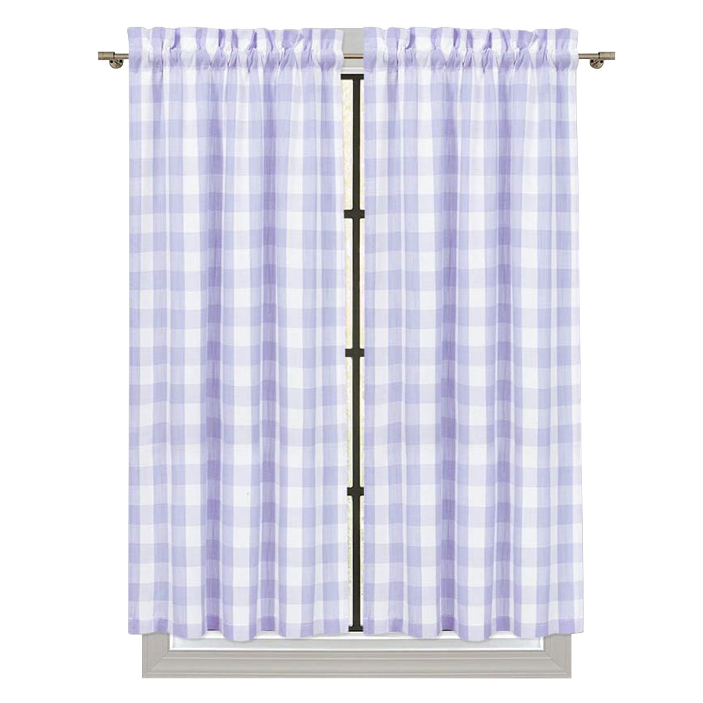 Buffalo Plaid Valance Curtains for Kitchen