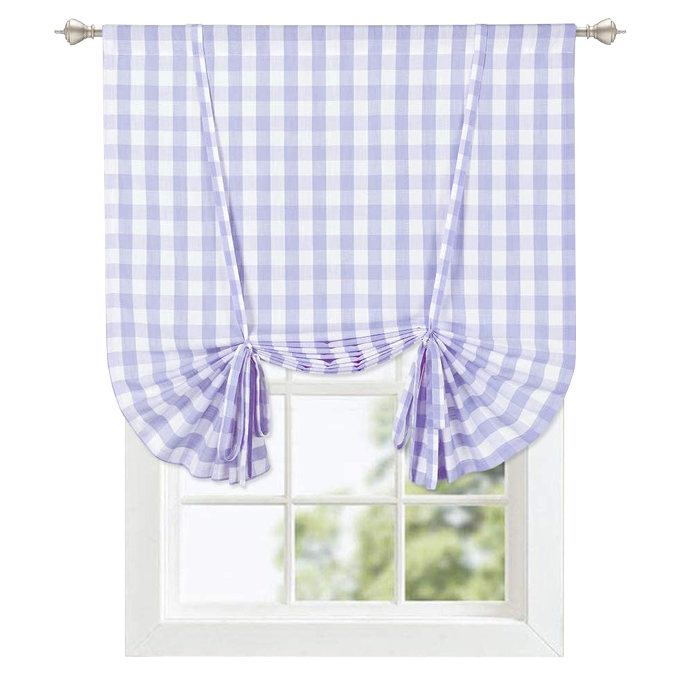 Buffalo Plaid Valance Curtains for Kitchen