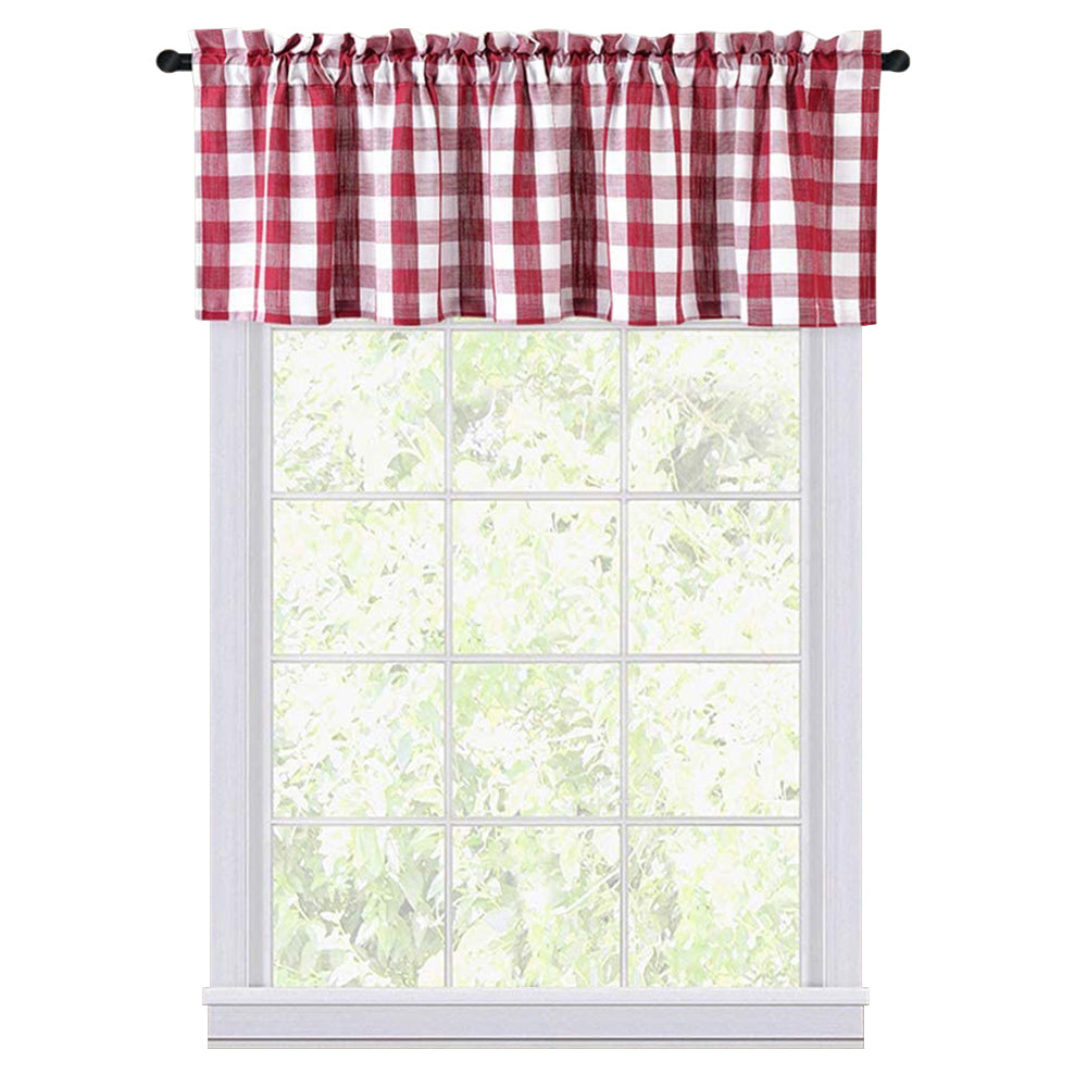 Buffalo Plaid Valance Curtains for Kitchen