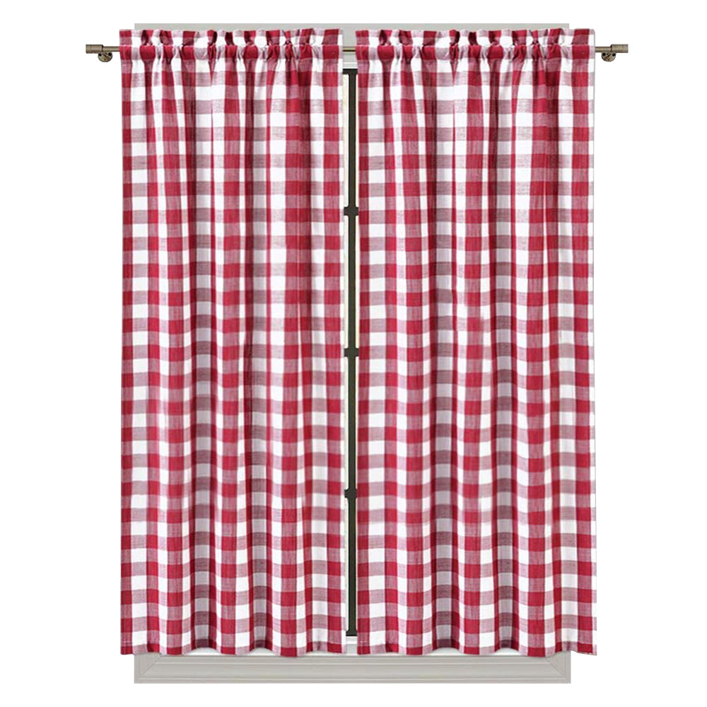 Buffalo Plaid Valance Curtains for Kitchen