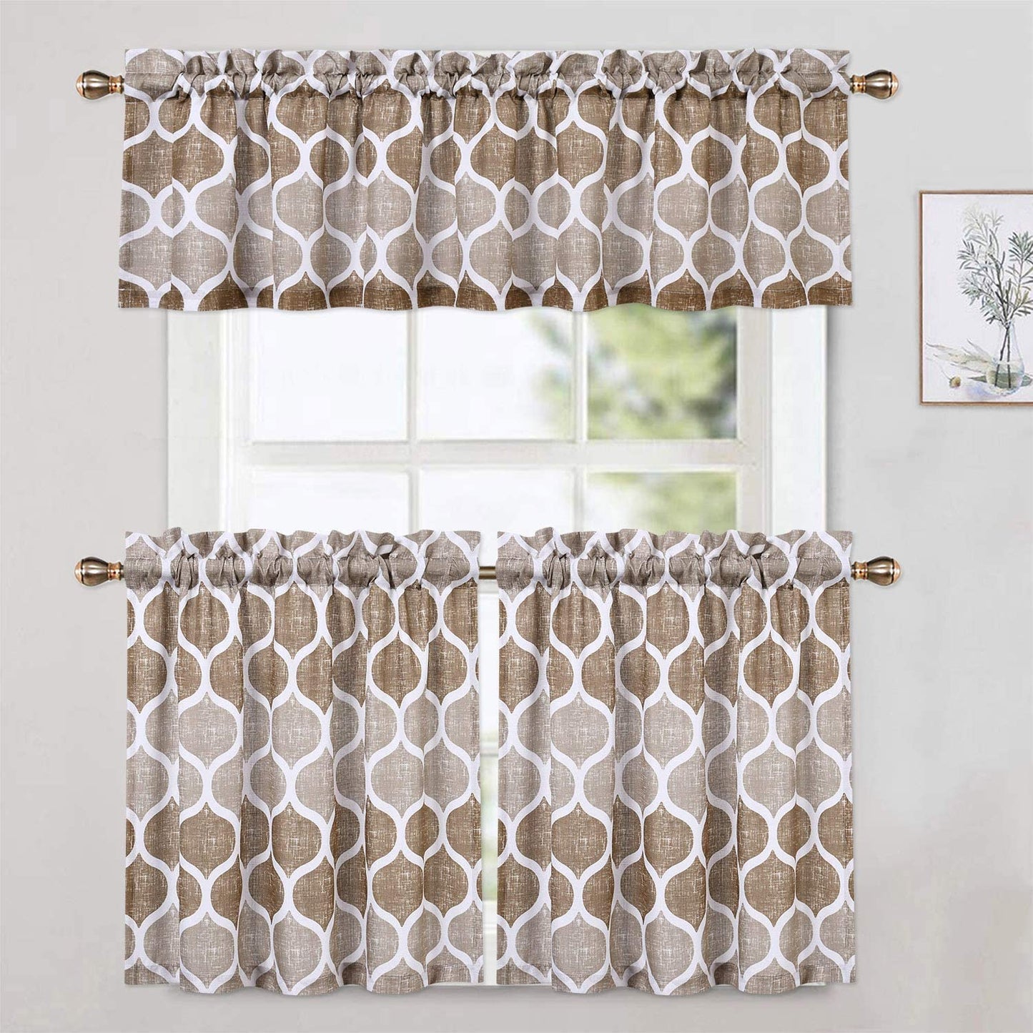 Valances for Kitchen Geometric Moroccan Printed