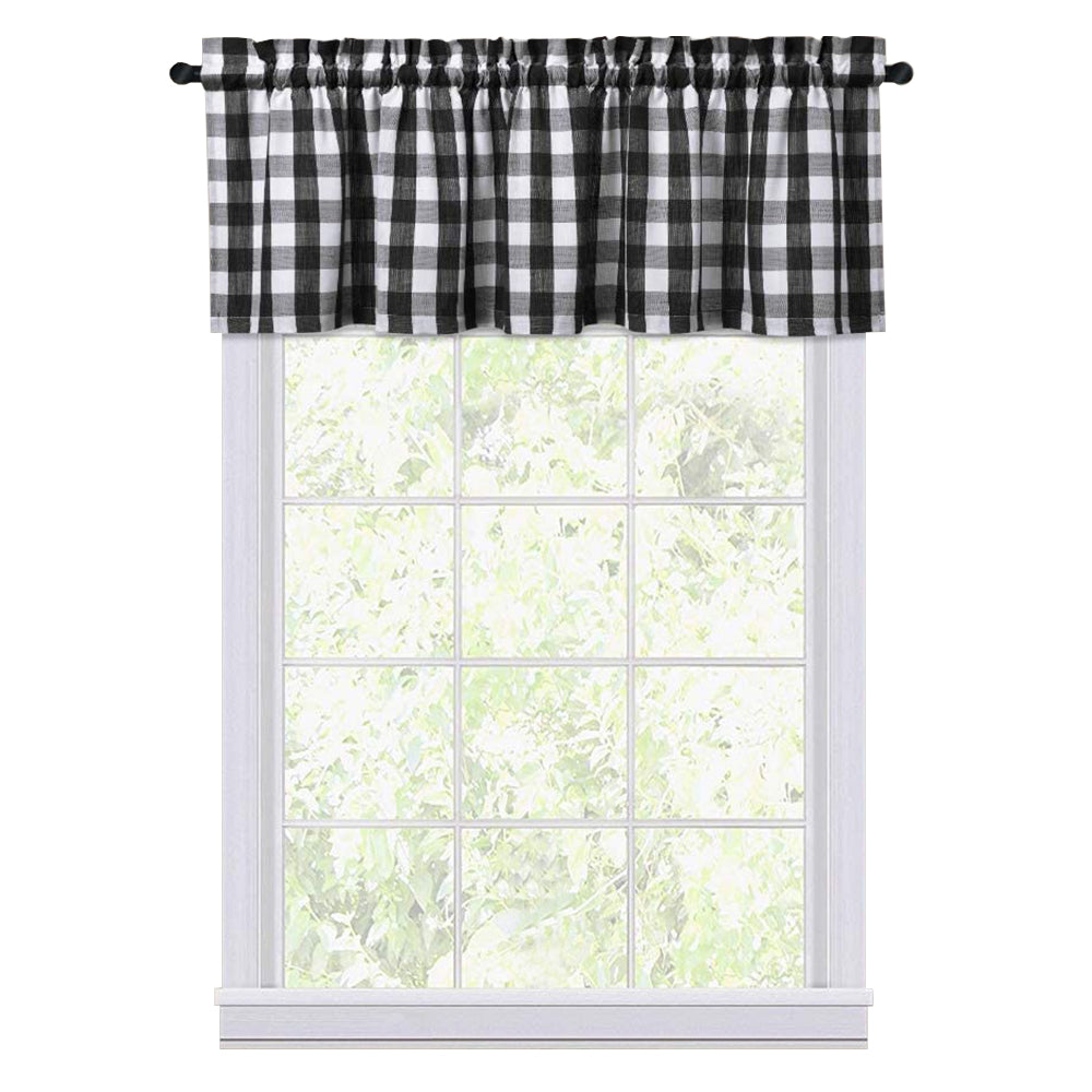 Buffalo Plaid Valance Curtains for Kitchen