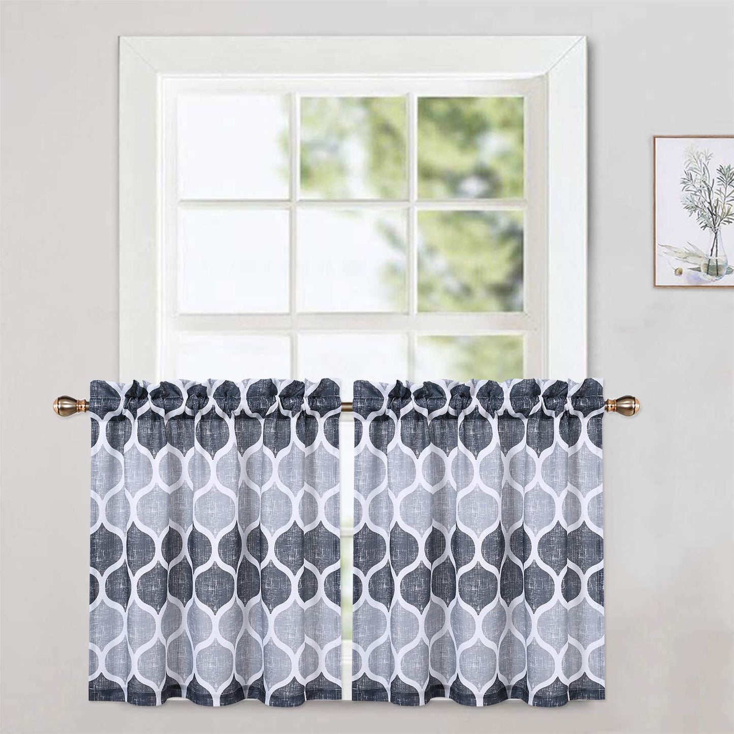 Valances for Kitchen Geometric Moroccan Printed