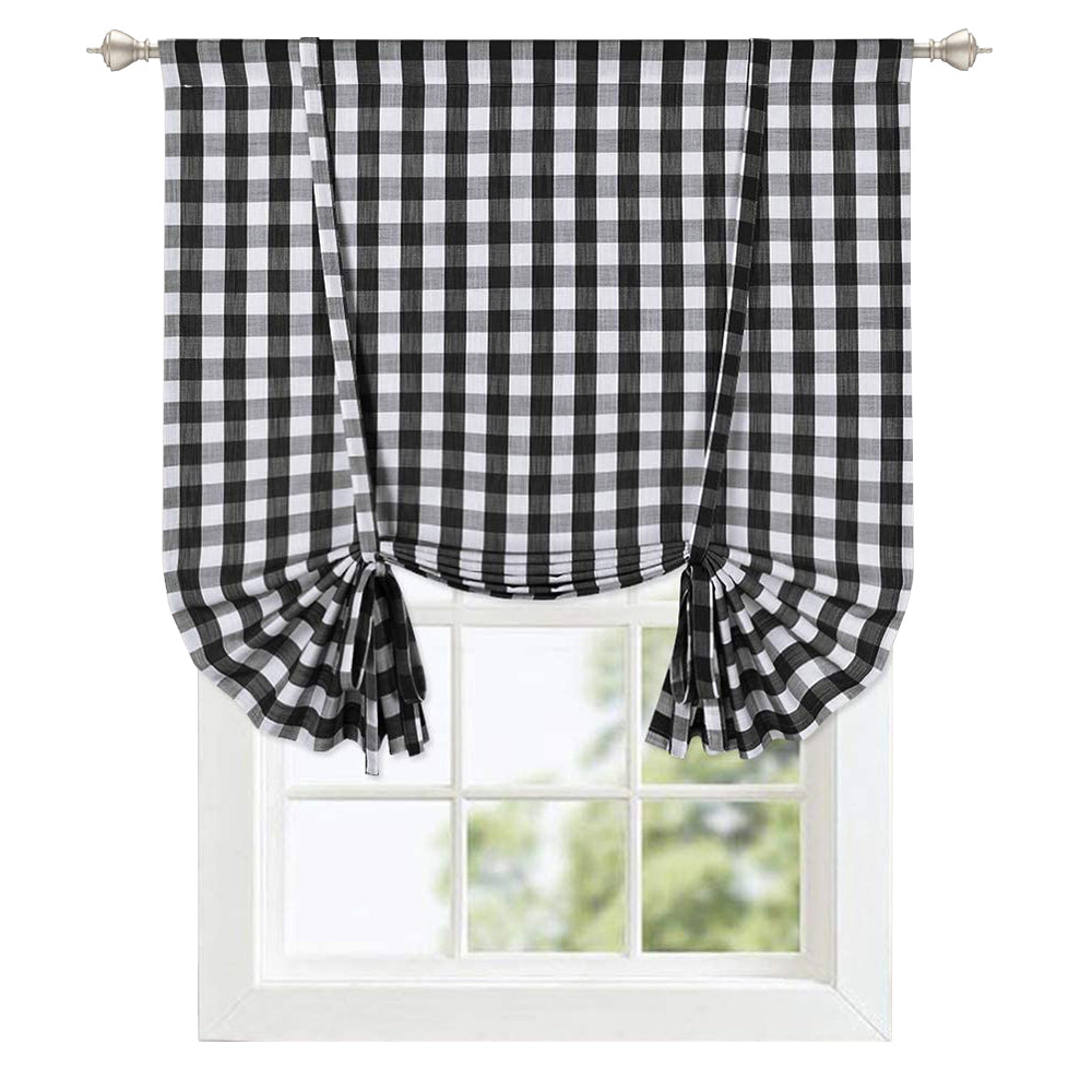 Buffalo Plaid Valance Curtains for Kitchen