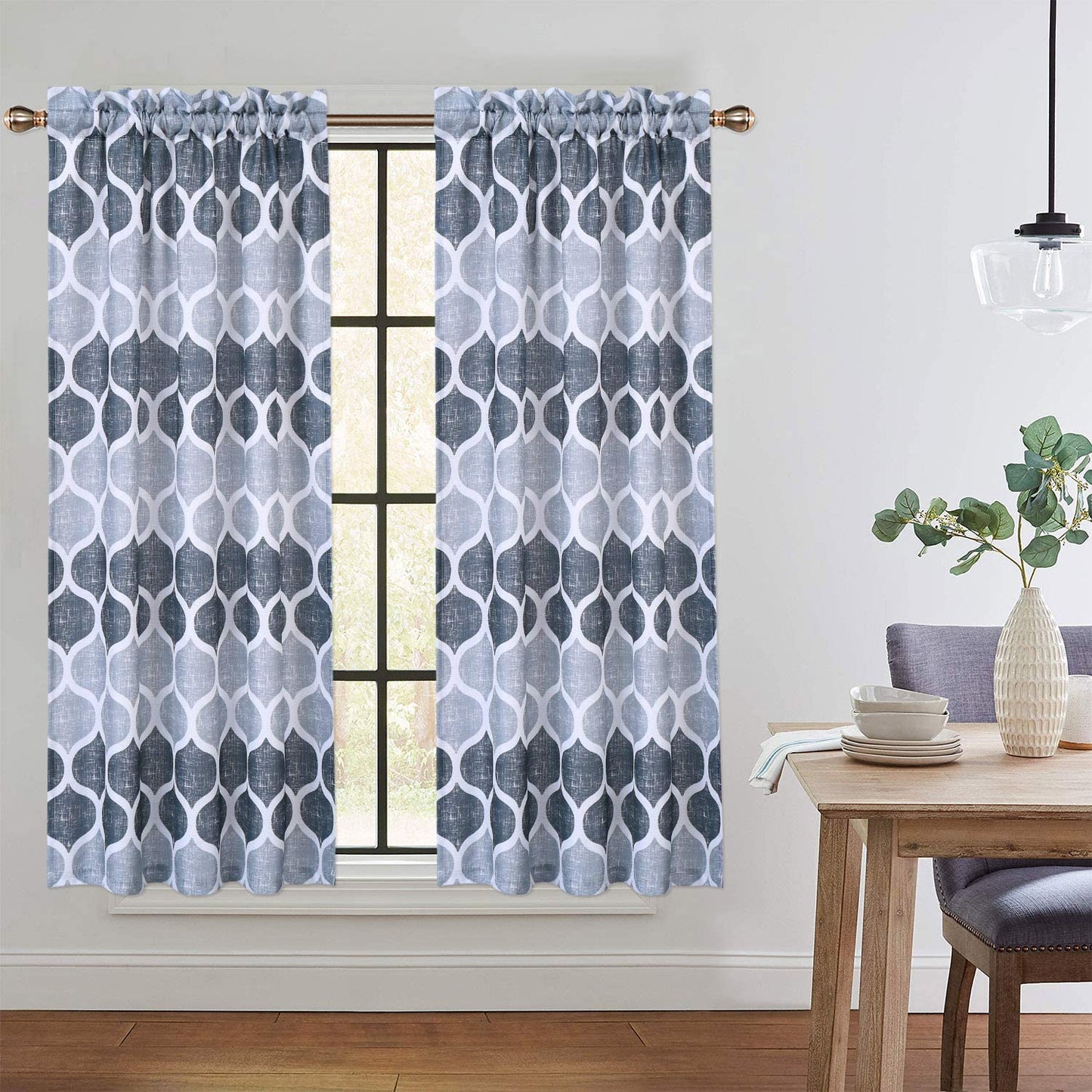 Valances for Kitchen Geometric Moroccan Printed