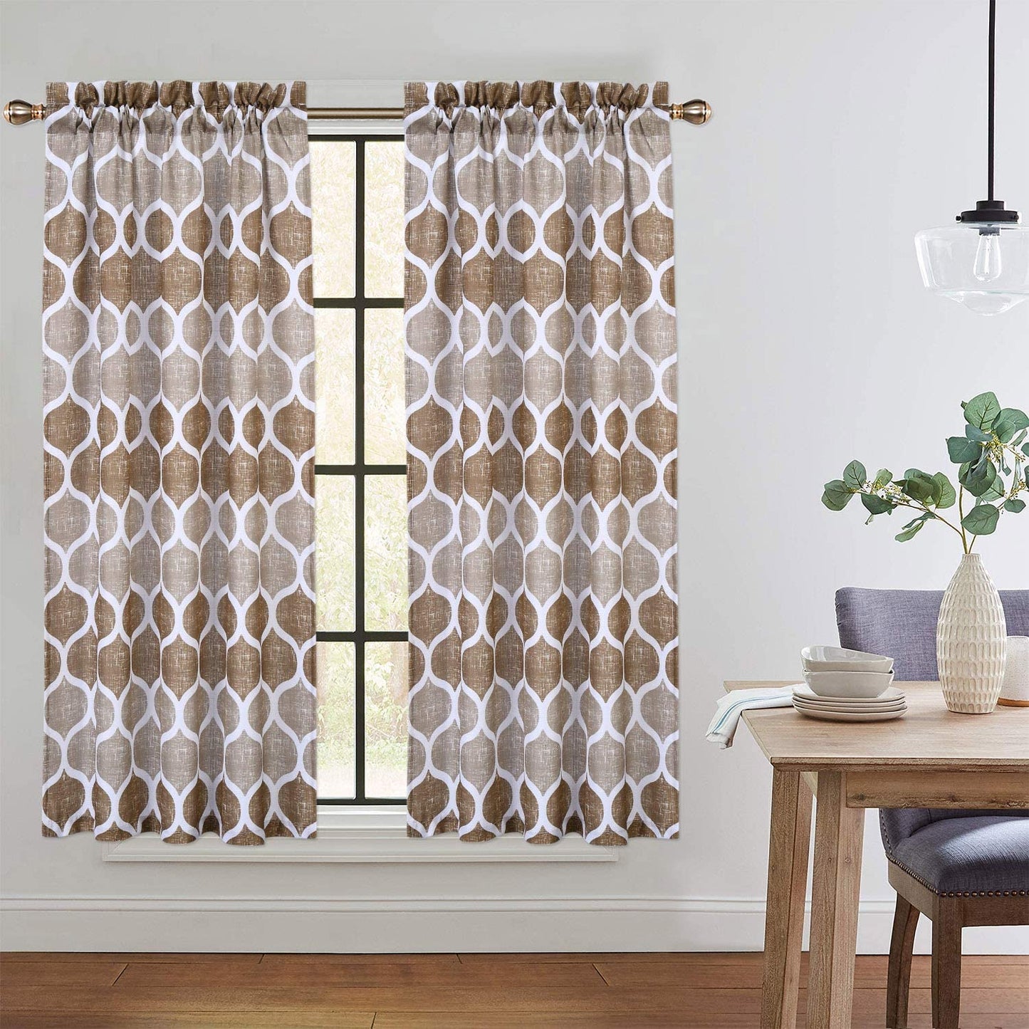 Valances for Kitchen Geometric Moroccan Printed