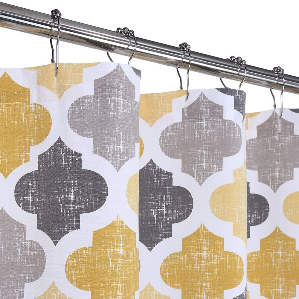 Fabric Shower Curtain Quatrefoil Pattern