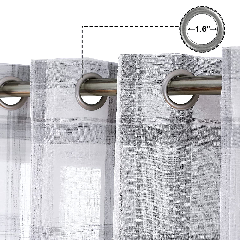 Buffalo Plaid Semi-sheer Curtains