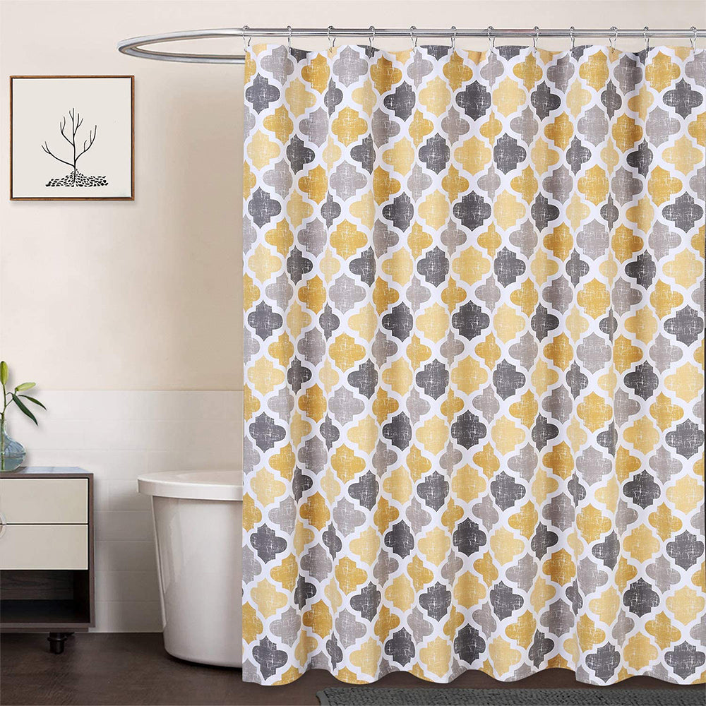 Fabric Shower Curtain Quatrefoil Pattern