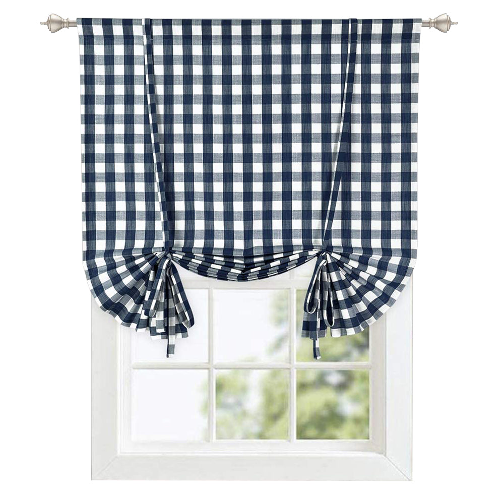 Buffalo Plaid Valance Curtains for Kitchen