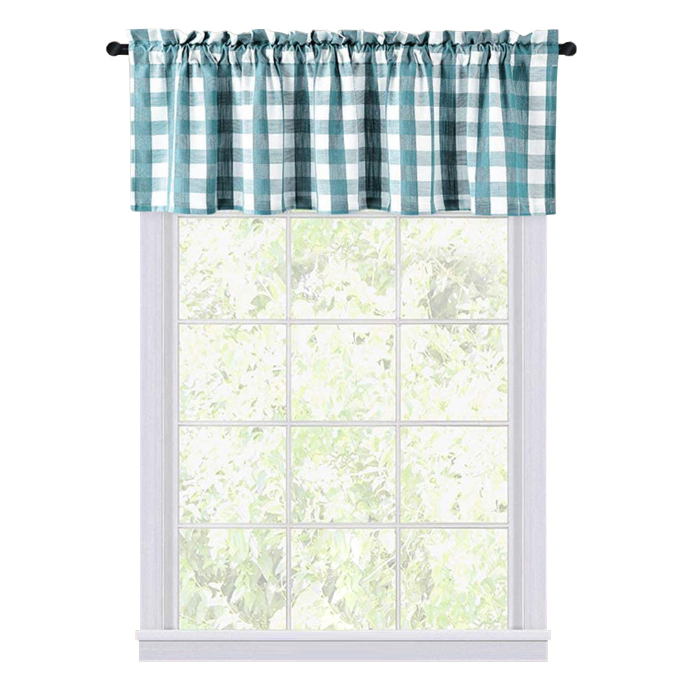 Buffalo Plaid Valance Curtains for Kitchen