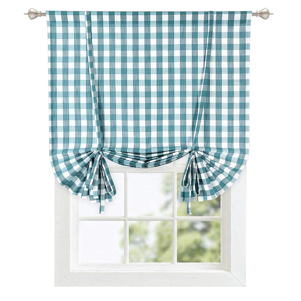 Buffalo Plaid Valance Curtains for Kitchen