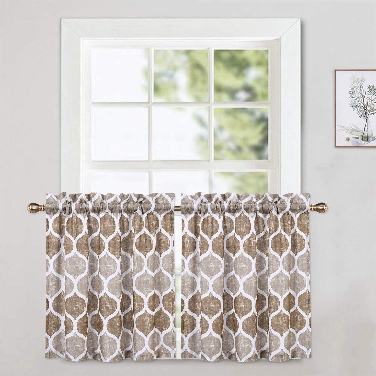 Valances for Kitchen Geometric Moroccan Printed