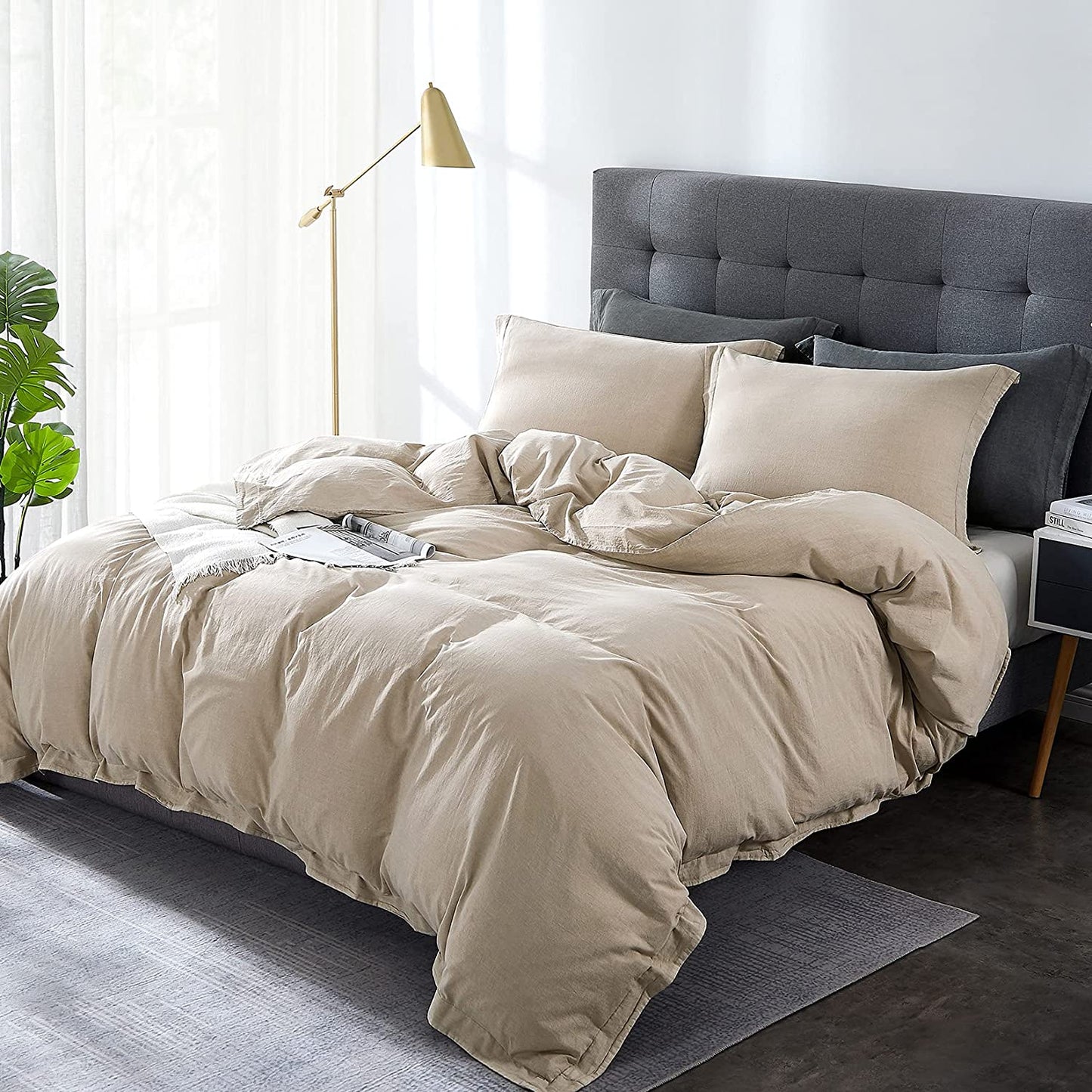 100% Washed Cotton Duvet Cover Set