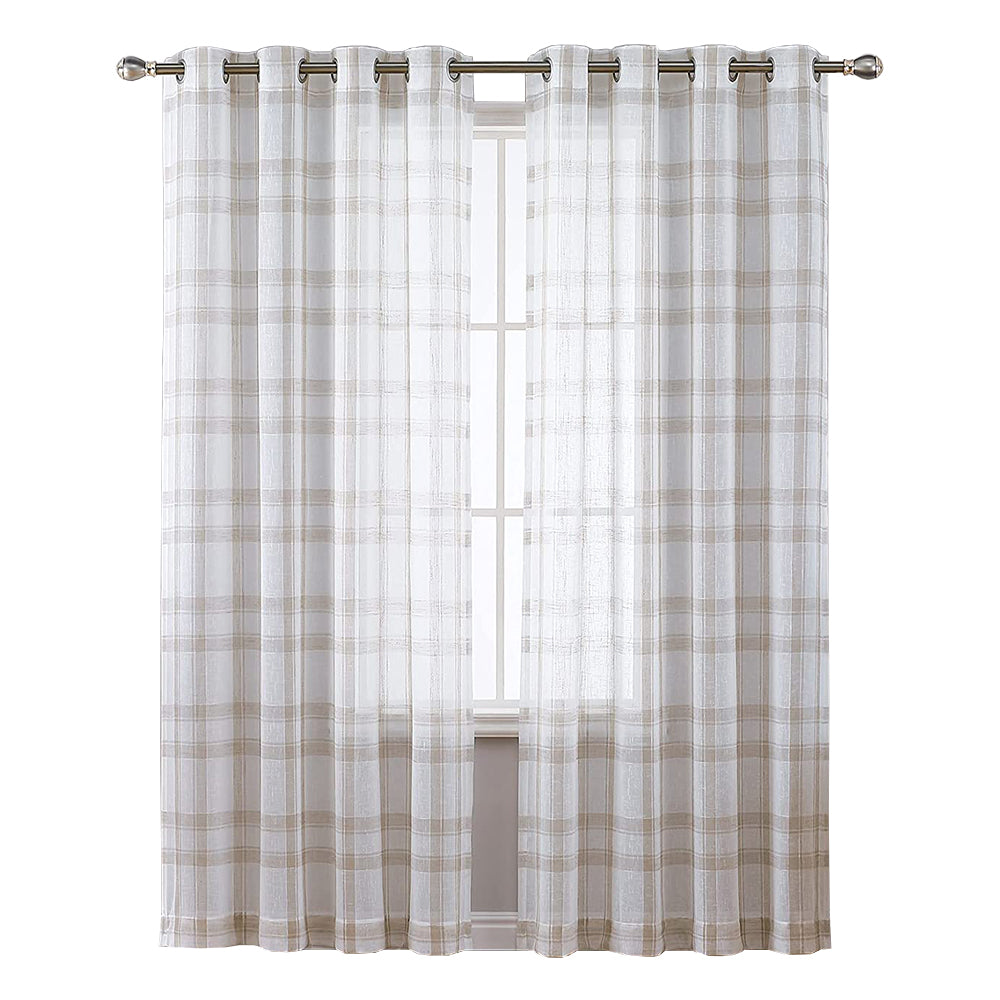 Buffalo Plaid Semi-sheer Curtains