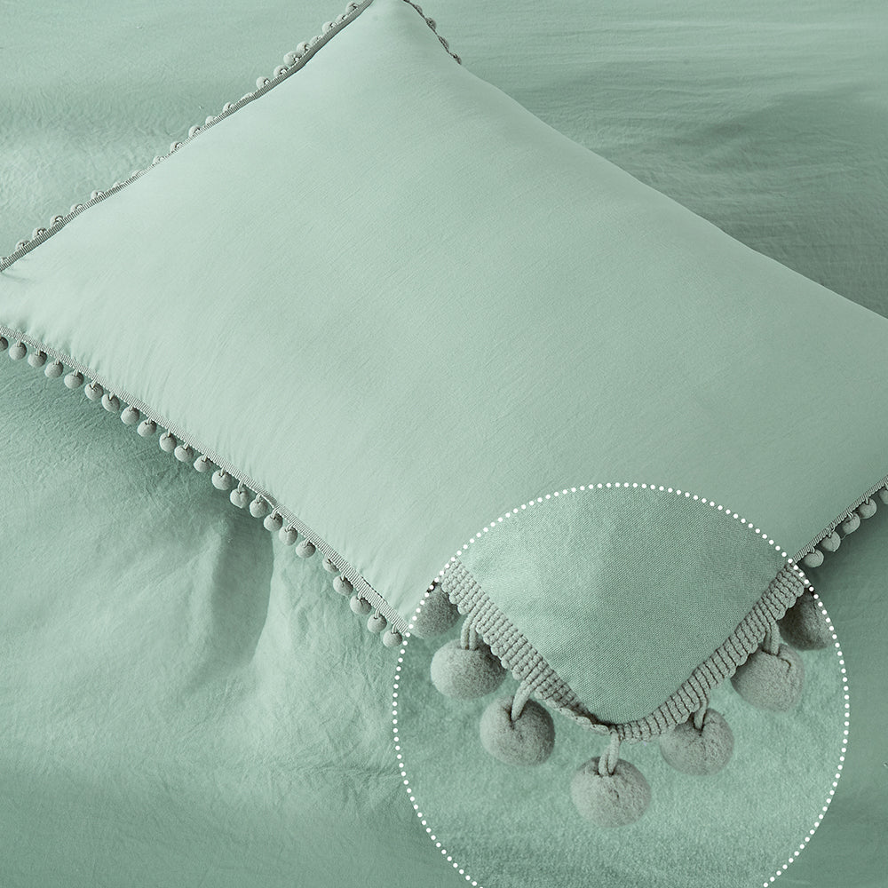 CAROMIO Pom Pom Duvet Cover